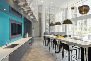 Dining and tv at Fort Totten Square, Washington
